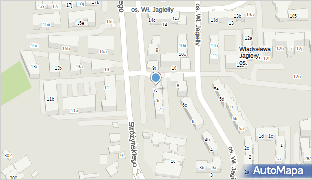Poznań, Osiedle Króla Władysława Jagiełły, 7c, mapa Poznania