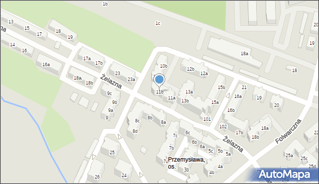 Poznań, Osiedle Przemysława, 11b, mapa Poznania