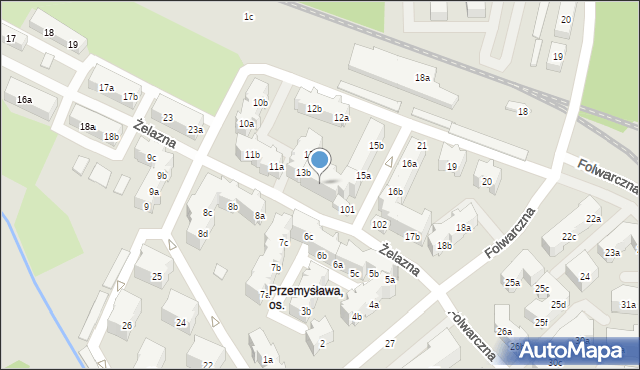 Poznań, Osiedle Przemysława, 14a, mapa Poznania