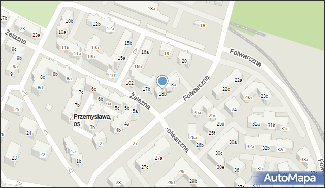 Poznań, Osiedle Przemysława, 18b, mapa Poznania