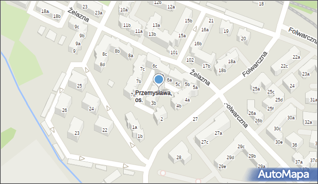 Poznań, Osiedle Przemysława, 3a, mapa Poznania