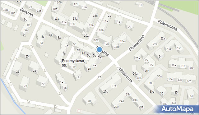 Poznań, Osiedle Przemysława, 5a, mapa Poznania