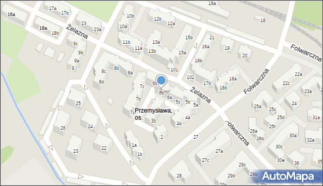 Poznań, Osiedle Przemysława, 6b, mapa Poznania