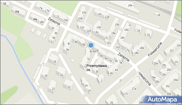 Poznań, Osiedle Przemysława, 7c, mapa Poznania