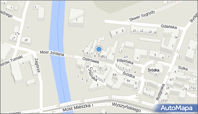 Poznań, Ostrówek, 9, mapa Poznania