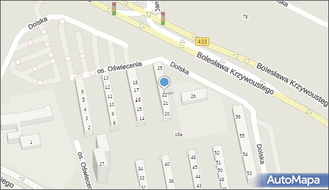 Poznań, Osiedle Oświecenia, 22, mapa Poznania