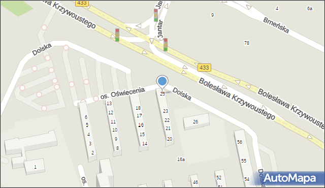 Poznań, Osiedle Oświecenia, 25, mapa Poznania