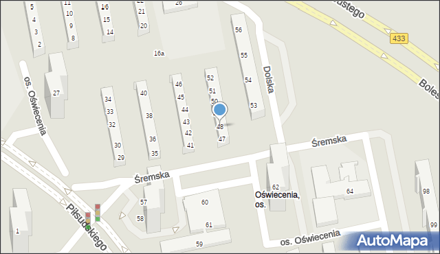 Poznań, Osiedle Oświecenia, 48, mapa Poznania