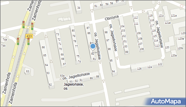 Poznań, Osiedle Jagiellońskie, 82, mapa Poznania