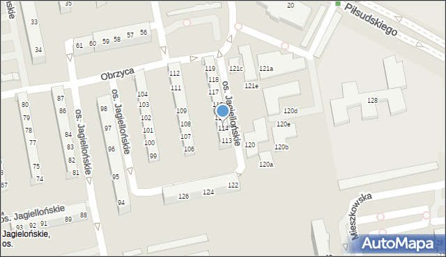 Poznań, Osiedle Jagiellońskie, 114, mapa Poznania