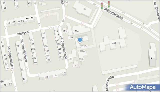 Poznań, Osiedle Jagiellońskie, 121d, mapa Poznania