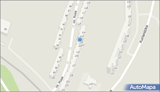 Poznań, Osiedle Rusa, 111, mapa Poznania