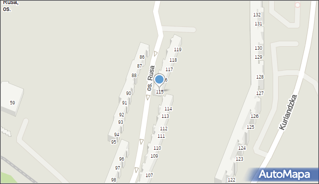 Poznań, Osiedle Rusa, 115, mapa Poznania