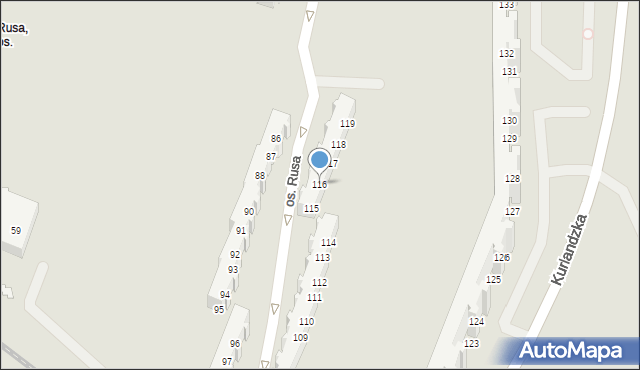 Poznań, Osiedle Rusa, 116, mapa Poznania