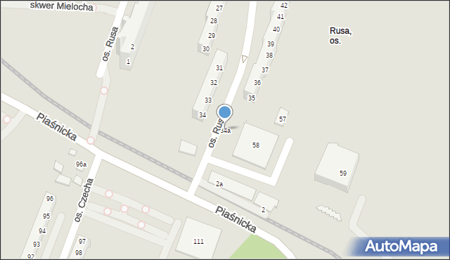 Poznań, Osiedle Rusa, 34a, mapa Poznania