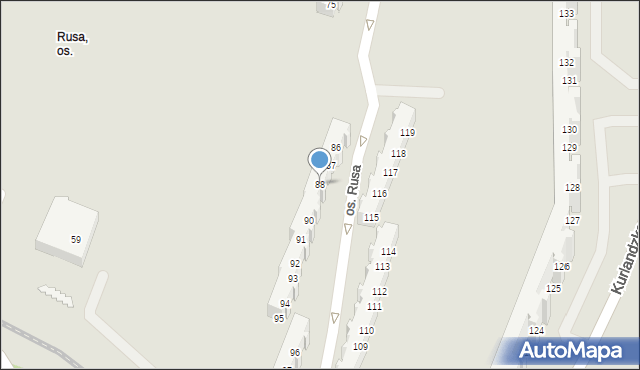 Poznań, Osiedle Rusa, 88, mapa Poznania