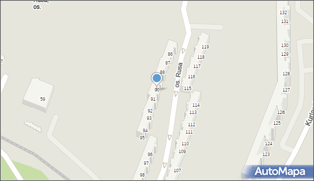 Poznań, Osiedle Rusa, 90, mapa Poznania