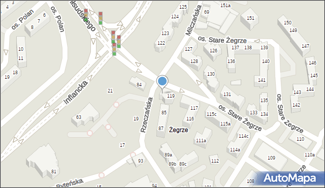 Poznań, Osiedle Stare Żegrze, 120, mapa Poznania