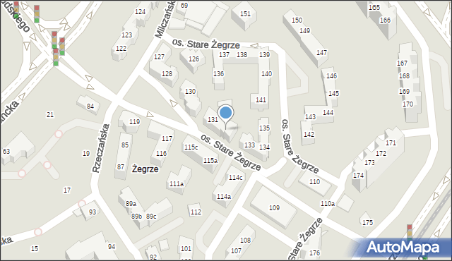 Poznań, Osiedle Stare Żegrze, 132, mapa Poznania