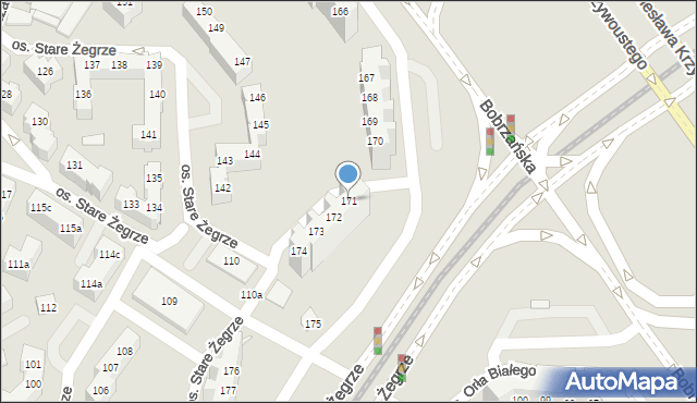 Poznań, Osiedle Stare Żegrze, 171, mapa Poznania
