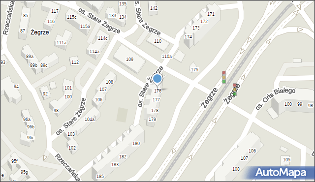 Poznań, Osiedle Stare Żegrze, 176, mapa Poznania