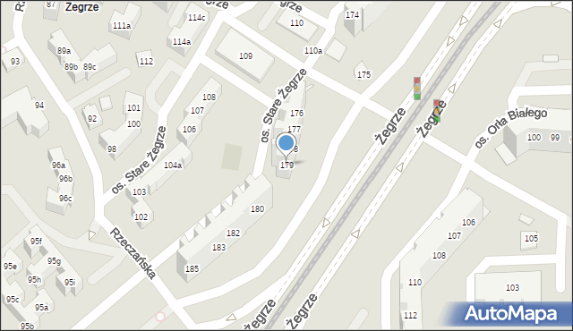 Poznań, Osiedle Stare Żegrze, 179, mapa Poznania