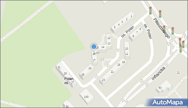 Poznań, Osiedle Polan, 16, mapa Poznania