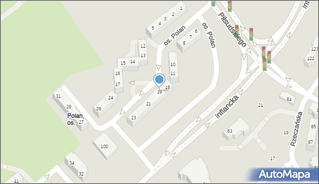 Poznań, Osiedle Polan, 19, mapa Poznania