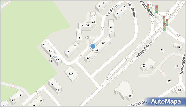 Poznań, Osiedle Polan, 22, mapa Poznania