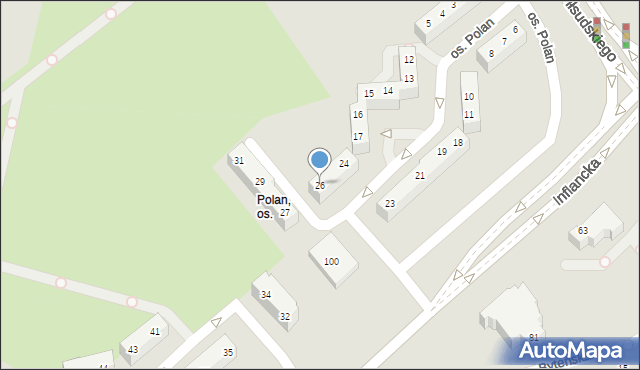 Poznań, Osiedle Polan, 26, mapa Poznania