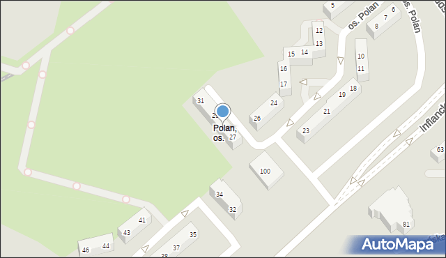 Poznań, Osiedle Polan, 28, mapa Poznania