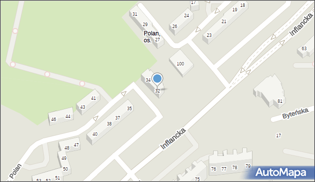 Poznań, Osiedle Polan, 32, mapa Poznania