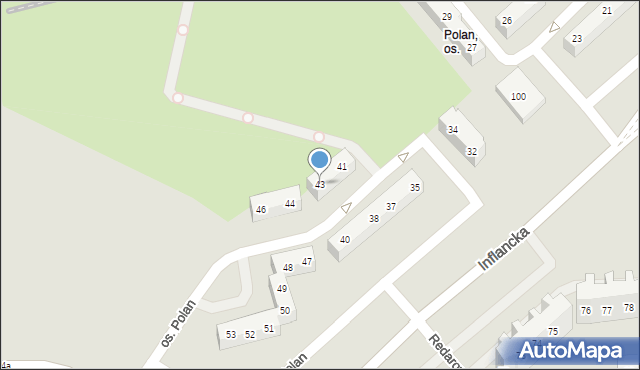 Poznań, Osiedle Polan, 43, mapa Poznania