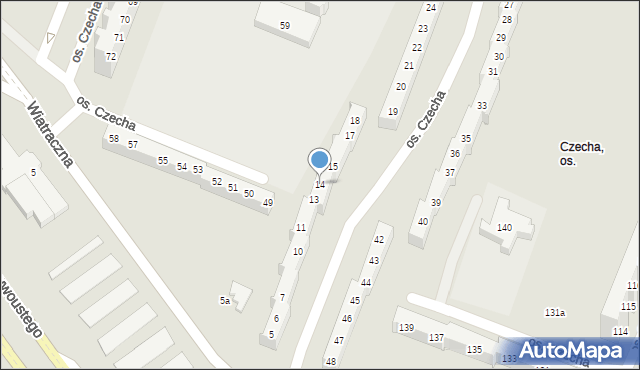 Poznań, Osiedle Czecha, 14, mapa Poznania