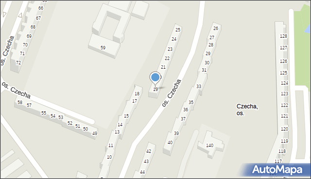 Poznań, Osiedle Czecha, 19, mapa Poznania