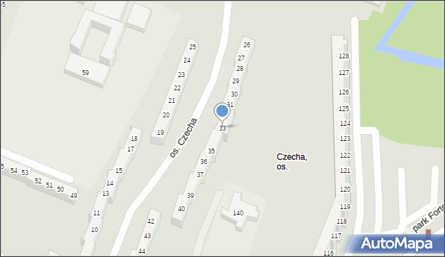 Poznań, Osiedle Czecha, 33, mapa Poznania