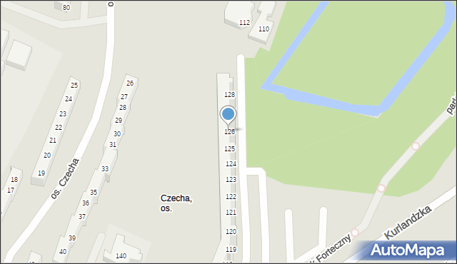 Poznań, Osiedle Czecha, 126, mapa Poznania