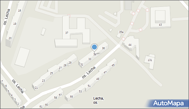 Poznań, Osiedle Lecha, 34, mapa Poznania