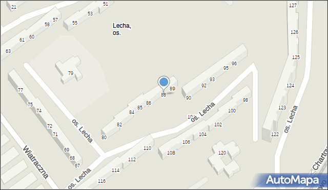 Poznań, Osiedle Lecha, 88, mapa Poznania