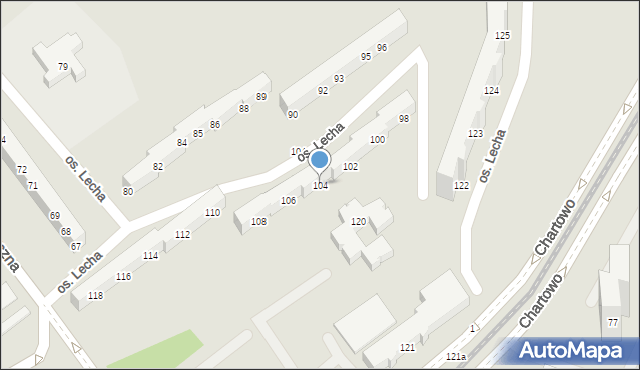 Poznań, Osiedle Lecha, 104, mapa Poznania