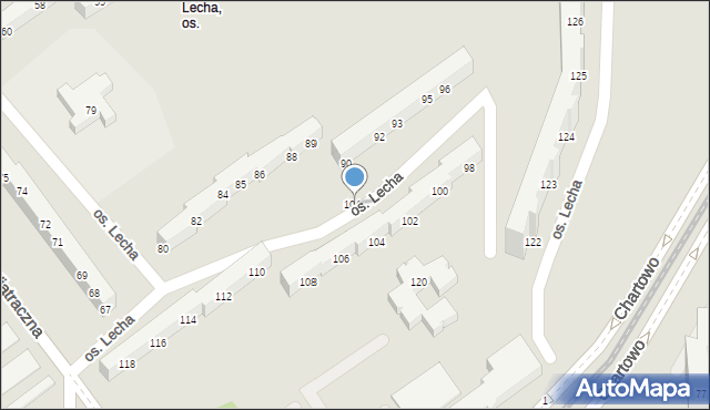 Poznań, Osiedle Lecha, 104a, mapa Poznania