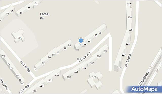 Poznań, Osiedle Lecha, 91, mapa Poznania