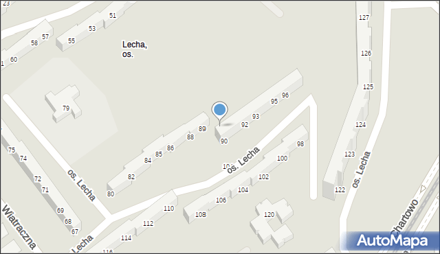 Poznań, Osiedle Lecha, 92a, mapa Poznania