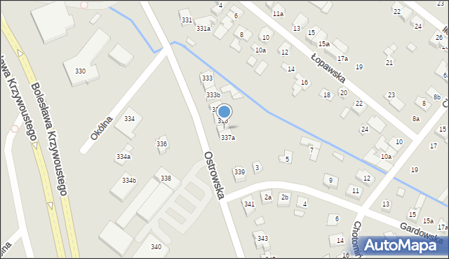 Poznań, Ostrowska, 337, mapa Poznania