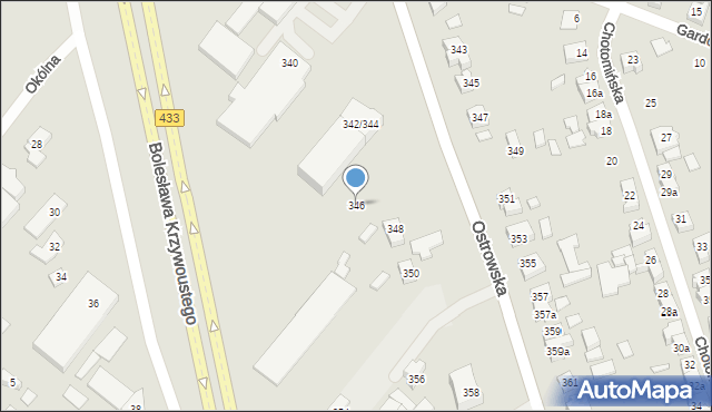 Poznań, Ostrowska, 346, mapa Poznania