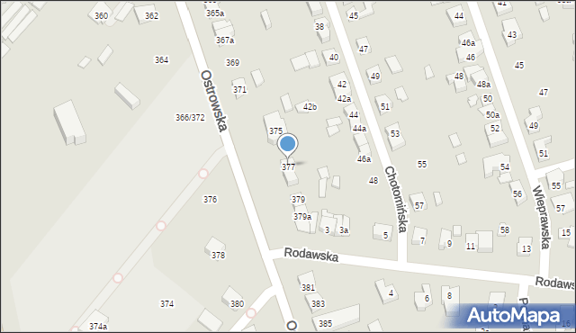 Poznań, Ostrowska, 377, mapa Poznania