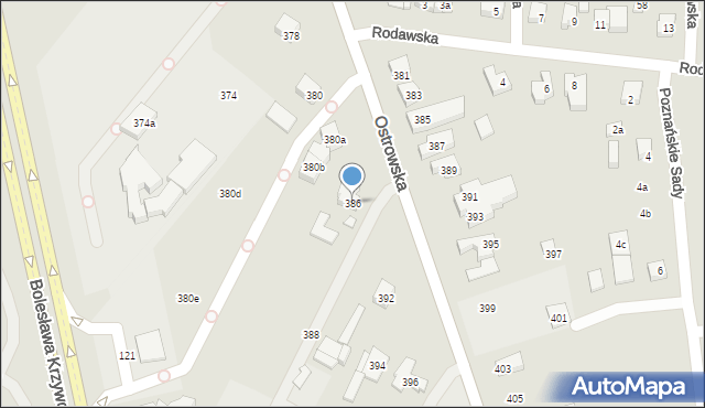 Poznań, Ostrowska, 386, mapa Poznania