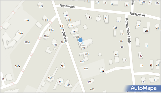 Poznań, Ostrowska, 391/393, mapa Poznania