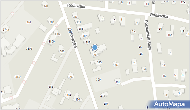 Poznań, Ostrowska, 393, mapa Poznania