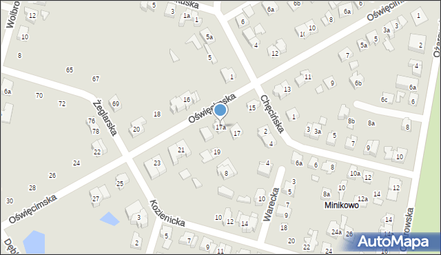 Poznań, Oświęcimska, 17a, mapa Poznania